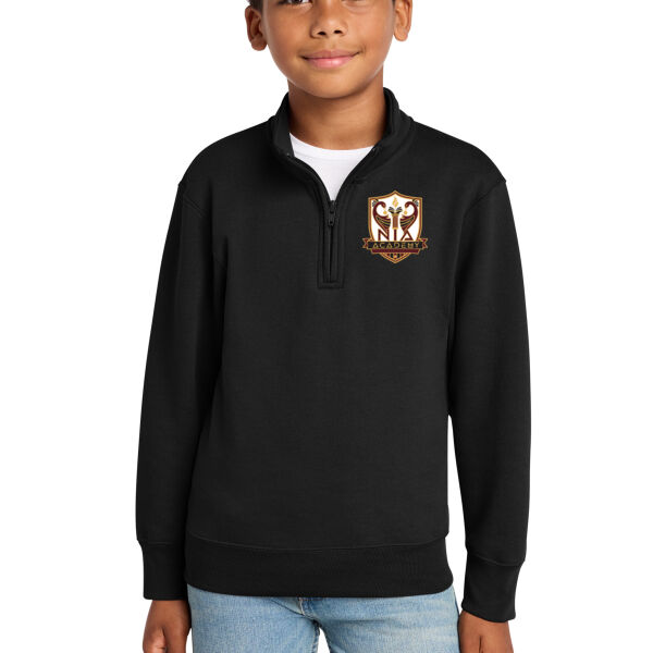 Port & Co Youth Core Fleece 1/4 Zip Pullover Sweatshirt - Embroidered Logo Thumbnail