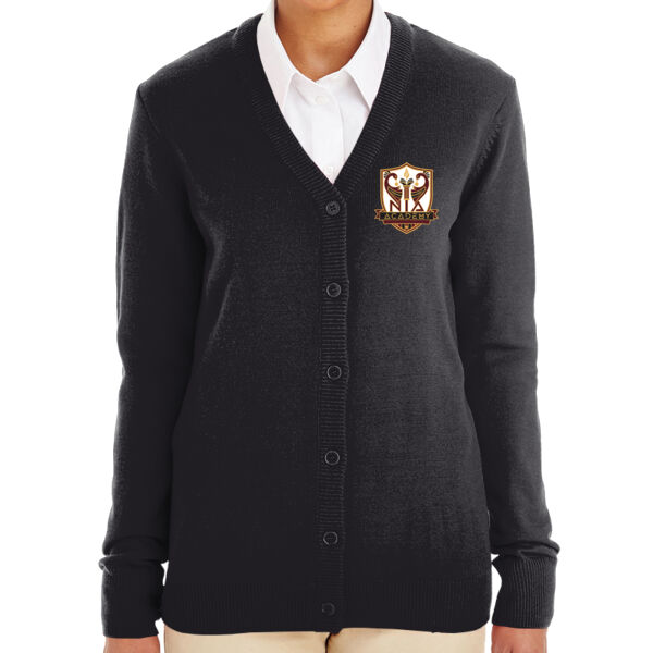 Harriton Women's Pilbloc V-Neck Button Cardigan Sweater - Embroidered Logo Thumbnail