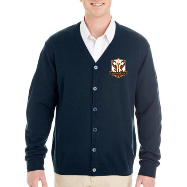 Harriton Men's Pilbloc V-Neck Button Cardigan Sweater - Embroidered Logo Thumbnail