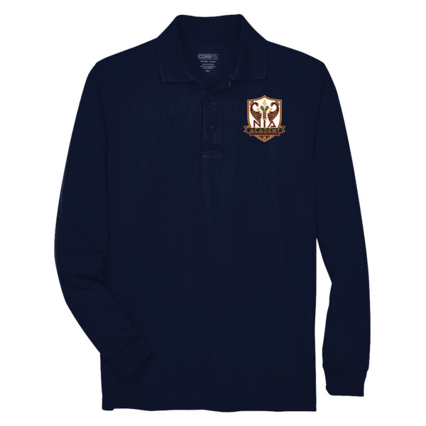 CORE365 Men's Pinnacle Performance Long Sleeve Pique Polo - Embroidered Logo Thumbnail