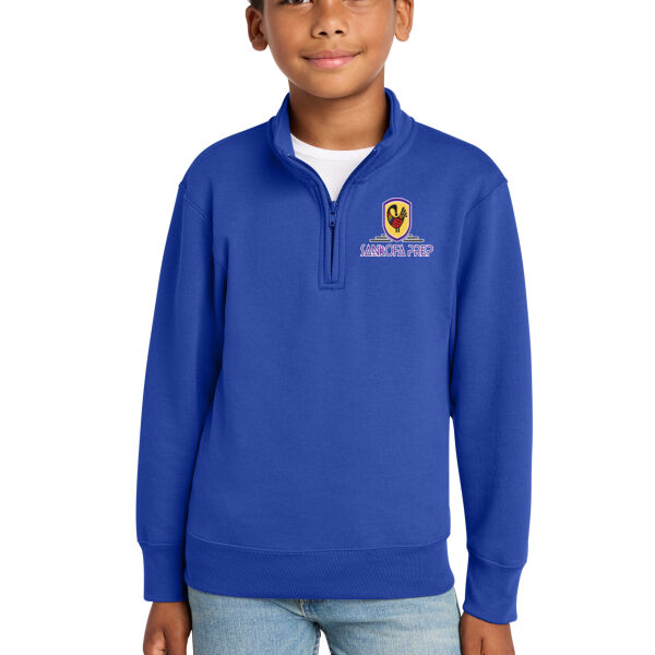Port & Co Youth Core Fleece 1/4 Zip Pullover Sweatshirt - Embroidered Logo Thumbnail