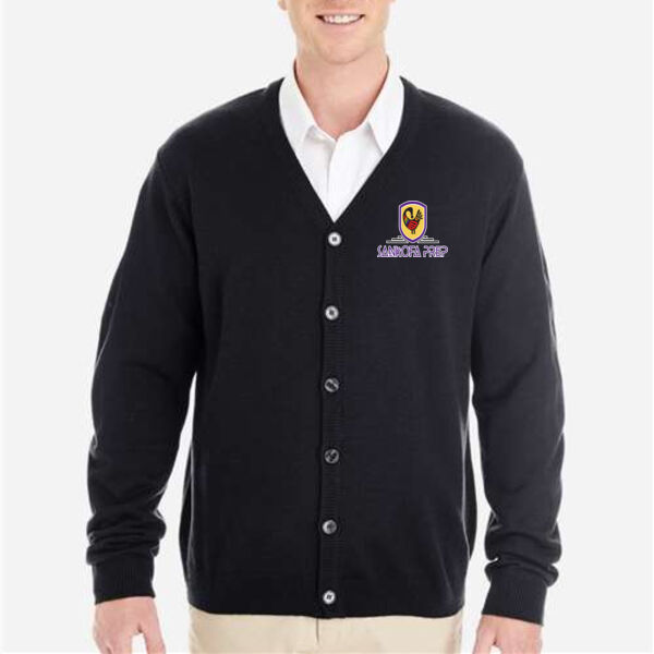 Harriton Men's Pilbloc V-Neck Button Cardigan Sweater - Embroidered Logo Thumbnail
