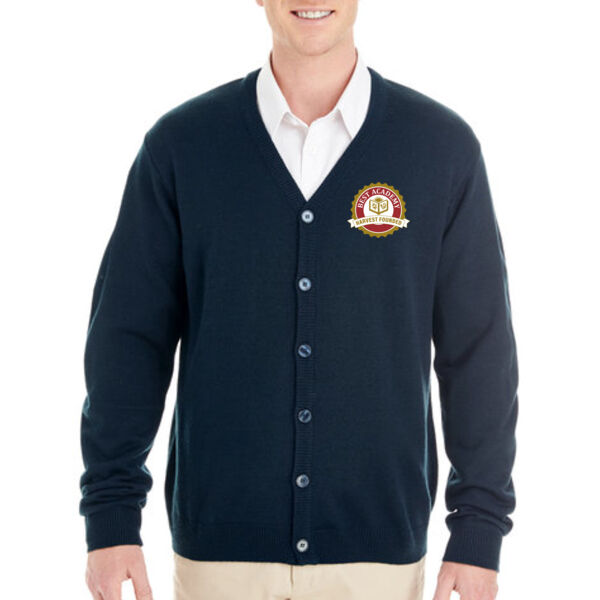Harriton Men's Pilbloc V-Neck Button Cardigan Sweater - Embroidered Logo Thumbnail