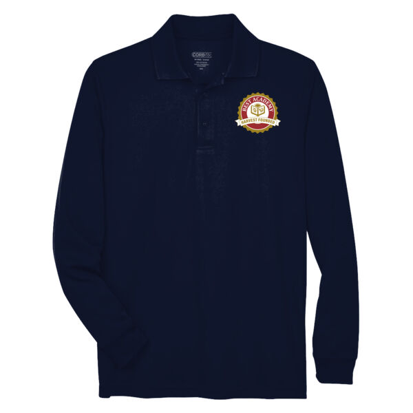 CORE365 Men's Pinnacle Performance Long Sleeve Pique Polo - Embroidered Logo Thumbnail